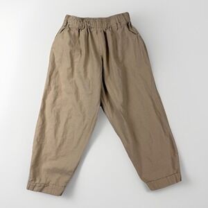 Farmhouse‎ Frocks Linen Pants Womens Small Tan Elastic Waist Boho CottageCore
